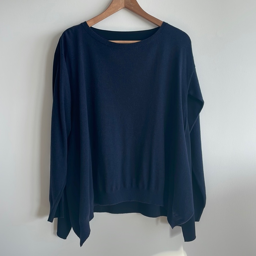 Jucca Cashmere Blend Swing Sweater with Contrasting Fabrics Size Large